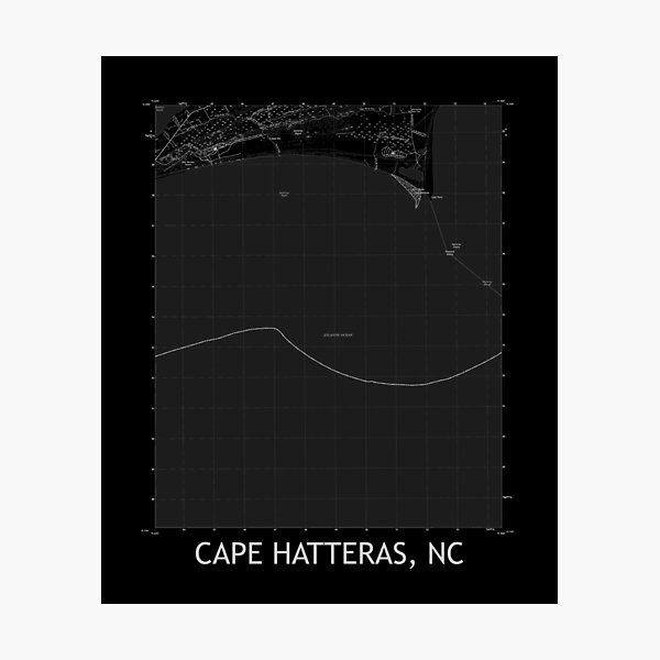 Item preview, Cape Hatteras, NC Topographical Map Black designed and sold by PGHPhotoCo.