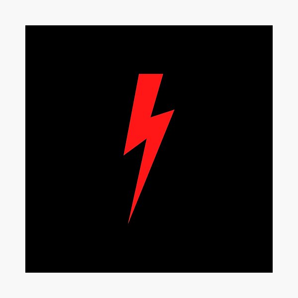 Red Lightning Bolt Symbol strajk black background
