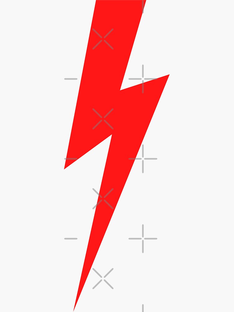 "Red Lightning Bolt Symbol black background" Sticker for Sale by