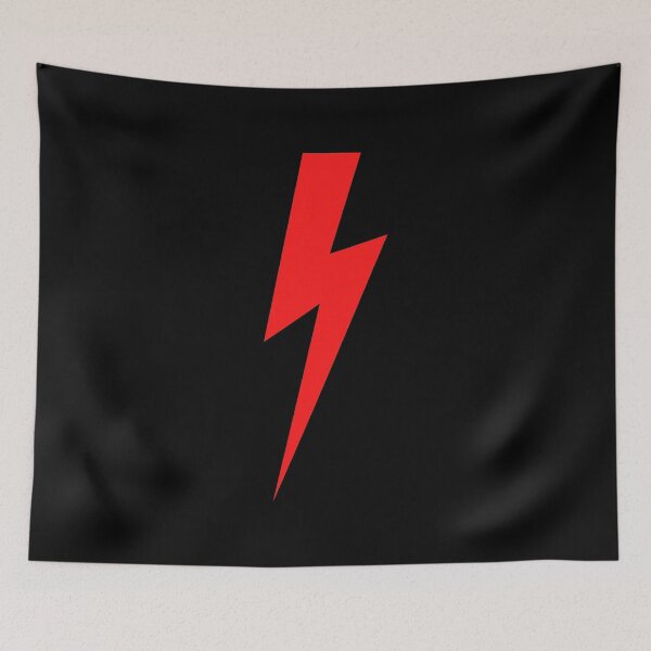 Item preview, Red Lightning Bolt Symbol black background designed and sold by oxoxoxo.