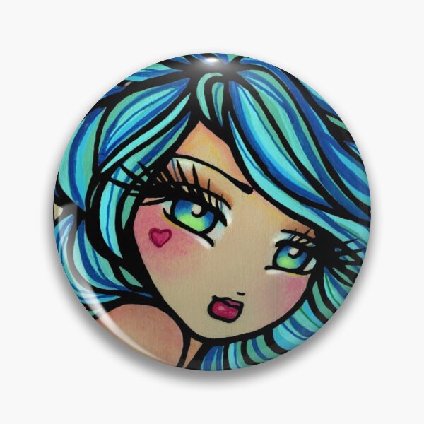 Item preview, Fairy with Blue Hair and Colorful Wings Fantasy Art designed and sold by hannahlynnart.