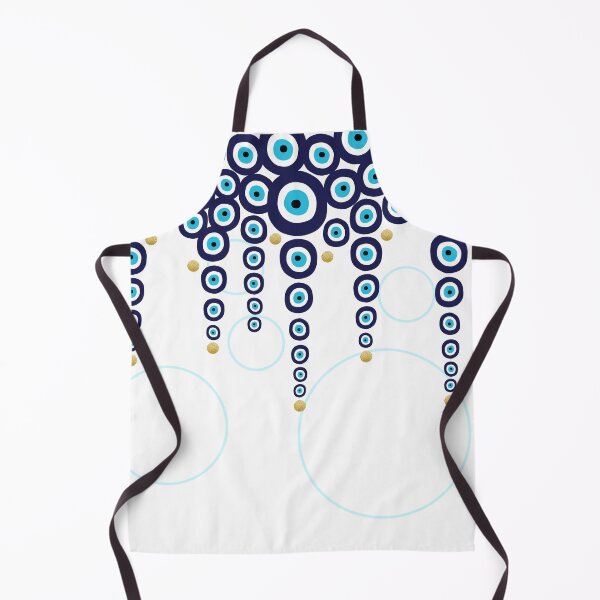 Item preview, Evil Eye Hanging Beads in Blue and Gold designed and sold by HotHibiscus.