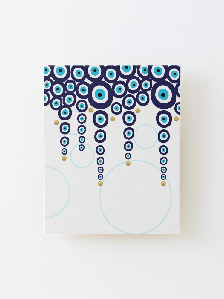 Evil Eye Hanging Beads in Blue and Gold Shower Curtain for Sale by  HotHibiscus