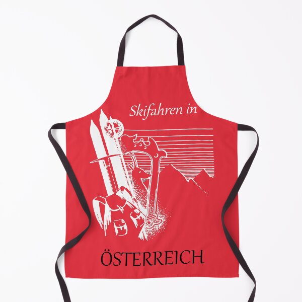 Item preview, Skifahren in Osterreich - Skiing in Austria - Vintage Mountain Tourism Poster in Austrian Flag Colours designed and sold by Vintage-TM.