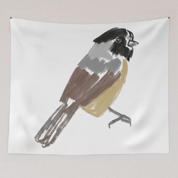 Item preview, abstract black capped chickadee for bird lovers designed and sold by ElmLenonn.