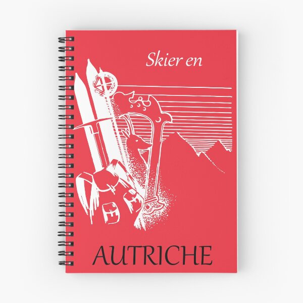Item preview, Skier en Autriche - Skiing in Austria - Vintage Mountain Tourism Poster in Austrian Flag Colours designed and sold by Vintage-TM.