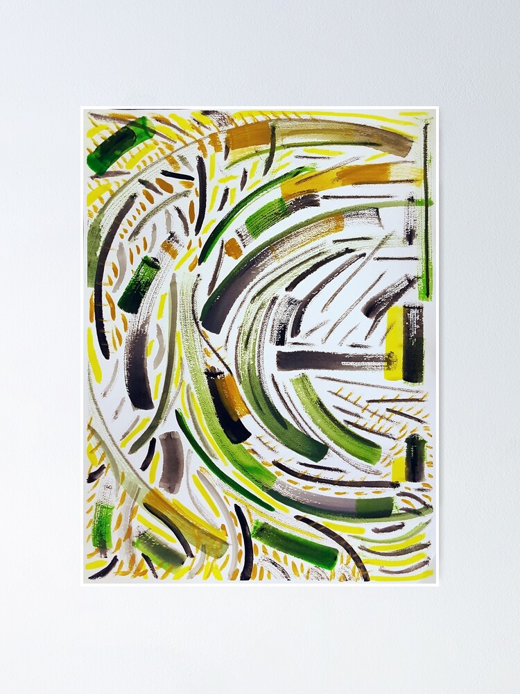 "Green and Yellow Abstract Art Original " Poster by srhosterman Redbubble