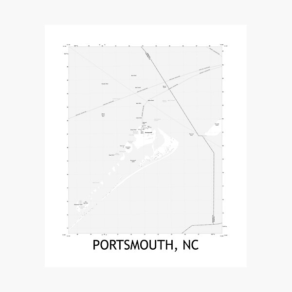 Item preview, Portsmouth, NC Topographical Map Black & White designed and sold by PGHPhotoCo.
