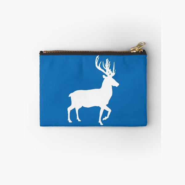 Item preview, White Coloured Scottish Stag Silhouette on Saltire Blue Background designed and sold by MacPean.