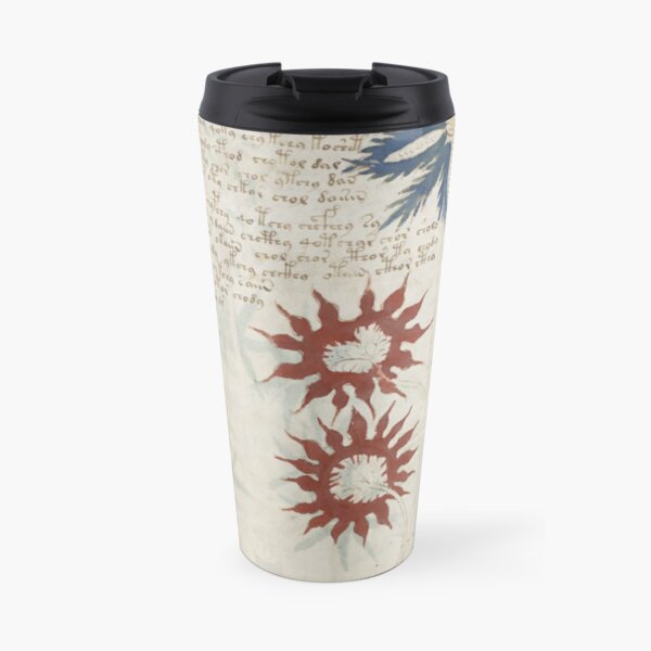 Voynich Manuscript. Illustrated codex hand-written in an unknown writing system Travel Mug