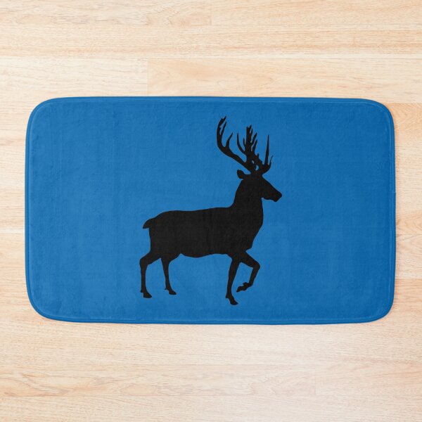Item preview, Black Coloured Scottish Stag Silhouette on Saltire Blue Background designed and sold by MacPean.