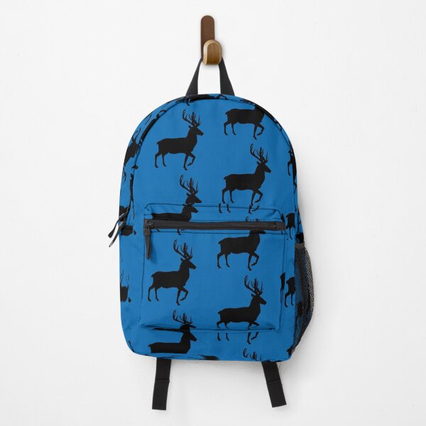 Item preview, Black Coloured Scottish Stag Silhouette on Saltire Blue Background designed and sold by MacPean.