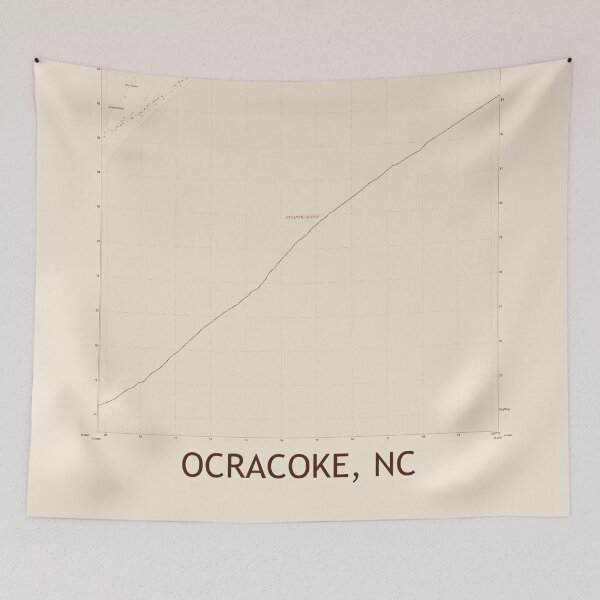 Item preview, Ocracoke, NC Topographical Map Vintage designed and sold by PGHPhotoCo.