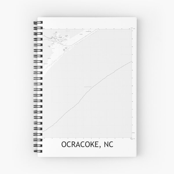 Item preview, Ocracoke, NC Topographical Map Black & White designed and sold by PGHPhotoCo.