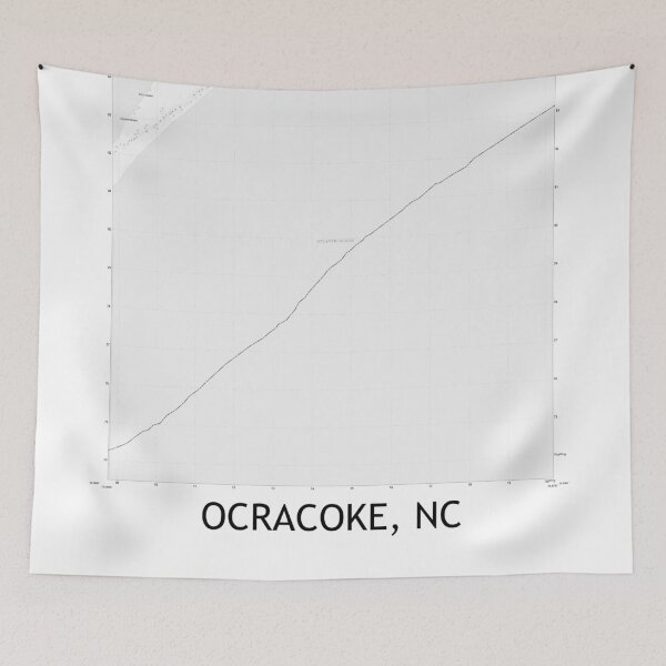 Item preview, Ocracoke, NC Topographical Map Black & White designed and sold by PGHPhotoCo.