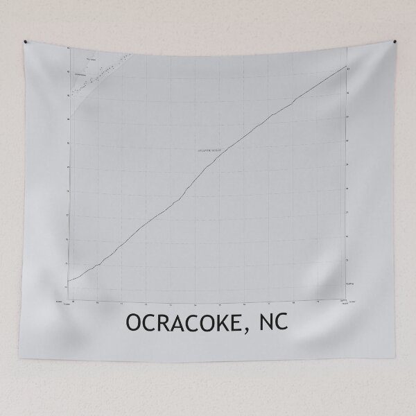 Item preview, Ocracoke, NC Topographical Map Grey designed and sold by PGHPhotoCo.