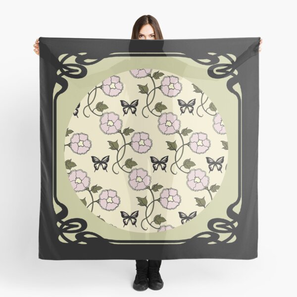 Art Nouveau - 'Flowers and Butterflies' Scarf