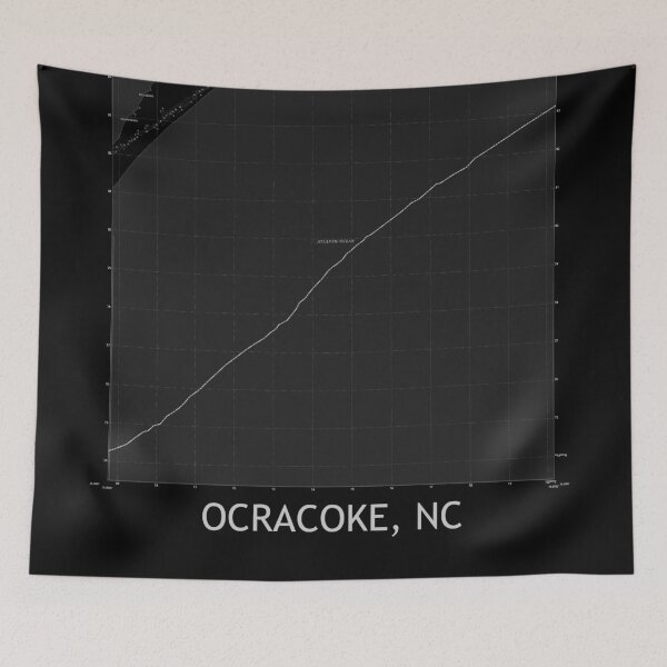 Item preview, Ocracoke, NC Topographical Map Black designed and sold by PGHPhotoCo.