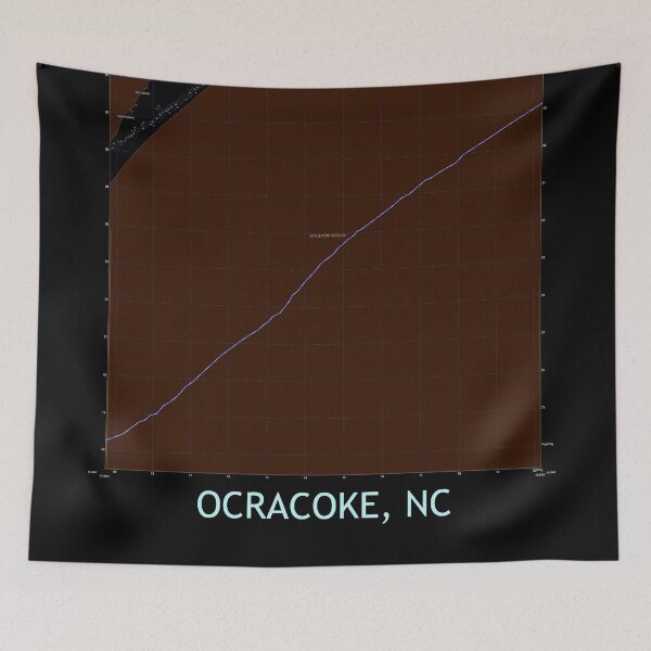 Item preview, Ocracoke, NC Topographical Map Dark designed and sold by PGHPhotoCo.