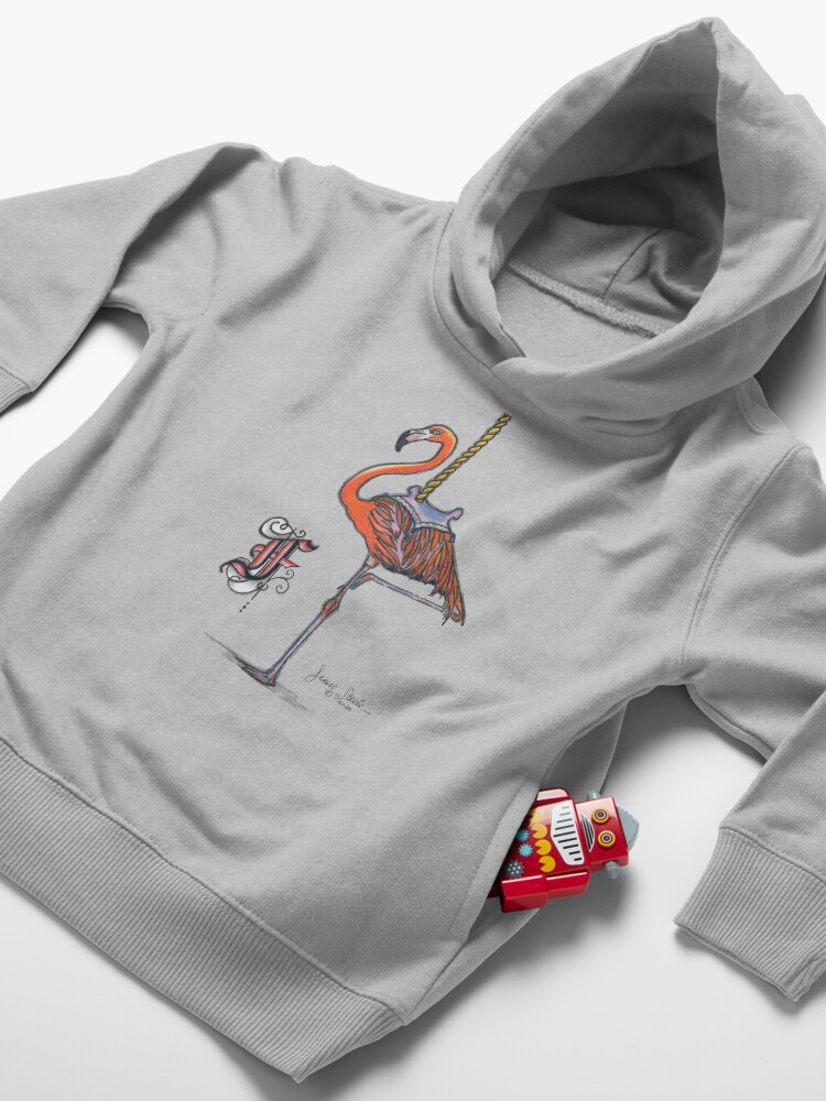 Alternate view of F is for Flamingo! Toddler Pullover Hoodie