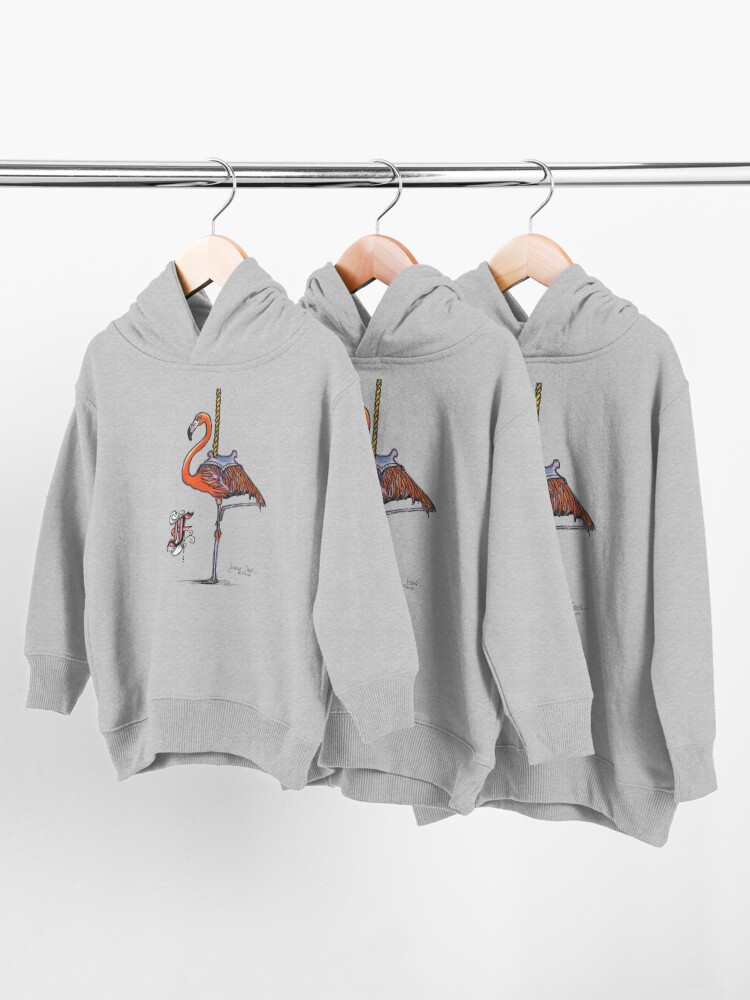 Alternate view of F is for Flamingo! Toddler Pullover Hoodie