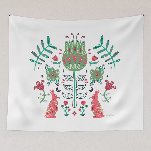 Item preview, Folk Art of Nature and Rabbits designed and sold by artmayte.