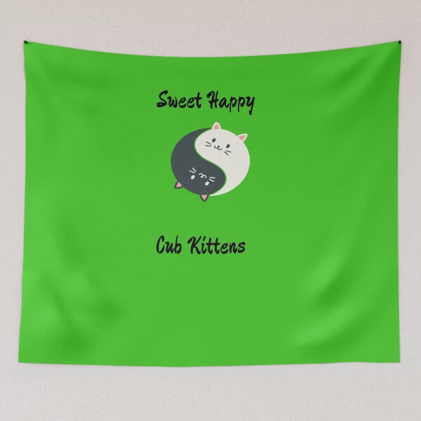 Item preview, Green sweet happy cub kittens designed and sold by DamaliePierre.