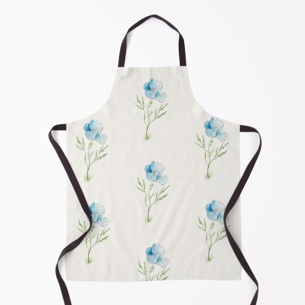 Item preview, Blue Poppy Sketch in Pen, Ink and Watercolor designed and sold by The Elderberry Blossom.