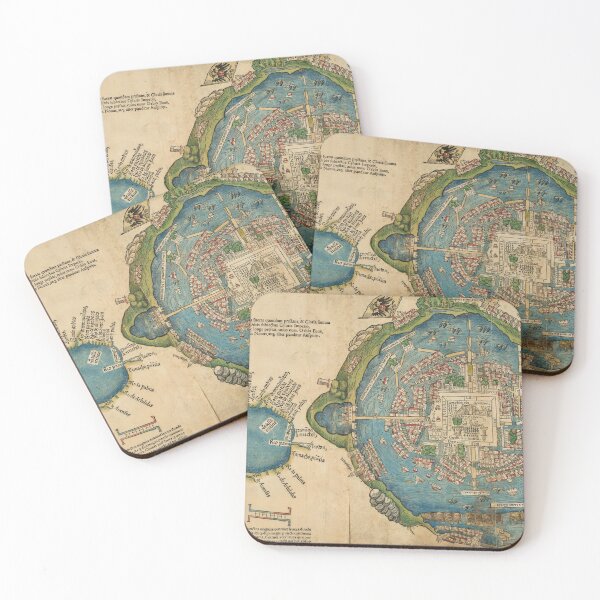 Item preview, Aztec Tenochtitlan City Map, 1524 from Hernan Cortes designed and sold by nextstepdesigns.