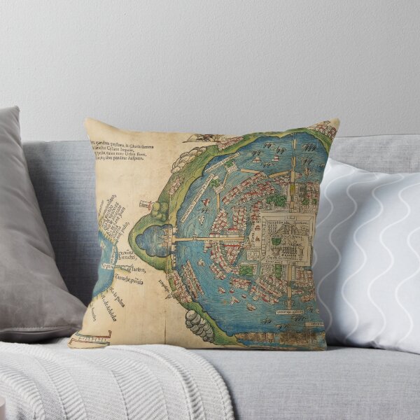 Item preview, Aztec Tenochtitlan City Map, 1524 from Hernan Cortes designed and sold by nextstepdesigns.