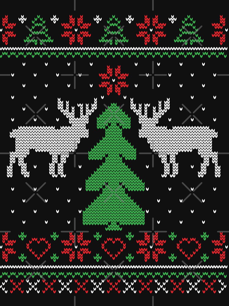 Merry Christmas Tree Reindeer Ugly Sweater by NextLVLShirts