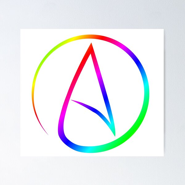 Item preview, Rainbow Atheist Symbol designed and sold by MichelleAlbert.