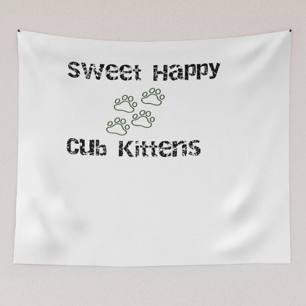Item preview, White sweet happy cub kittens designed and sold by DamaliePierre.