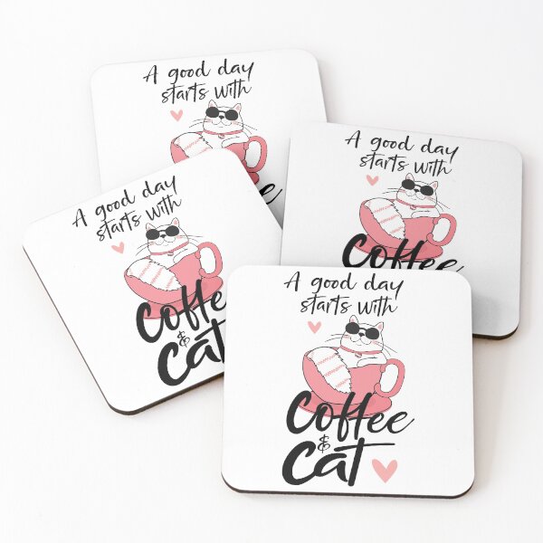 Item preview, Funny Gift For Cat & Coffee Lovers A Good Day Starts With Coffee & Cat designed and sold by Suhy.