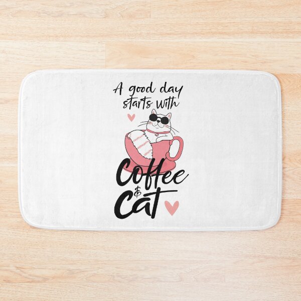 Item preview, Funny Gift For Cat & Coffee Lovers A Good Day Starts With Coffee & Cat designed and sold by Suhy.