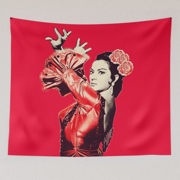 Item preview, Lola Flowers Red Background designed and sold by JmB Folkloricas.