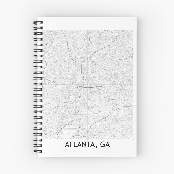 Item preview, Atlanta, GA Quad Topographical Map Black & White designed and sold by PGHPhotoCo.