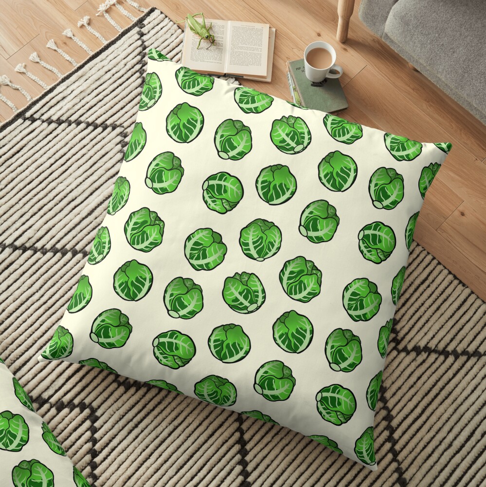 Brussel Sprout Pattern Floor Pillow
