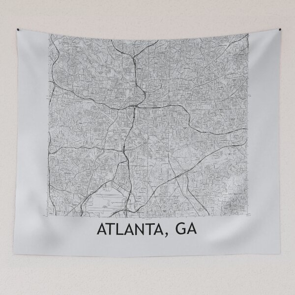 Item preview, Atlanta, GA Quad Topographical Map Grey designed and sold by PGHPhotoCo.