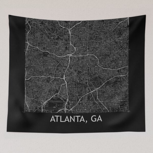 Item preview, Atlanta, GA Quad Topographical Map Black designed and sold by PGHPhotoCo.