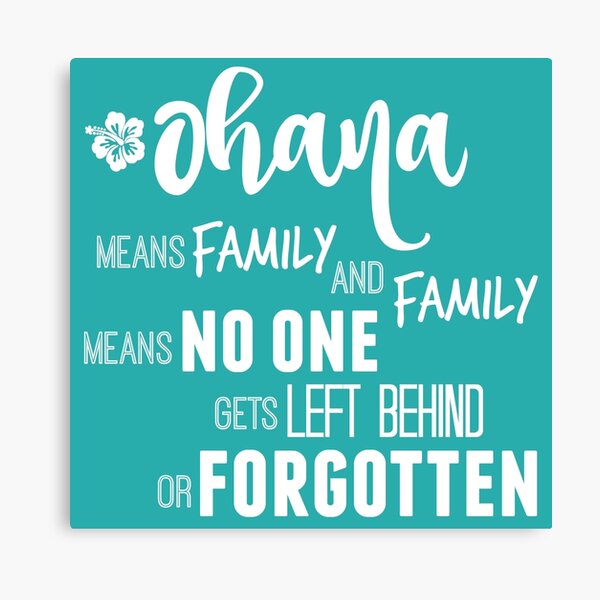Ohana in white Canvas Print