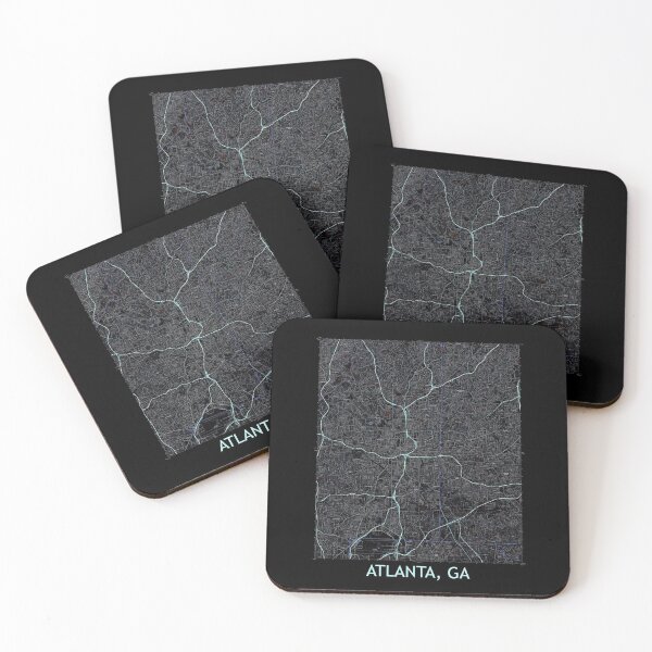 Item preview, Atlanta, GA Quad Topographical Map Dark designed and sold by PGHPhotoCo.
