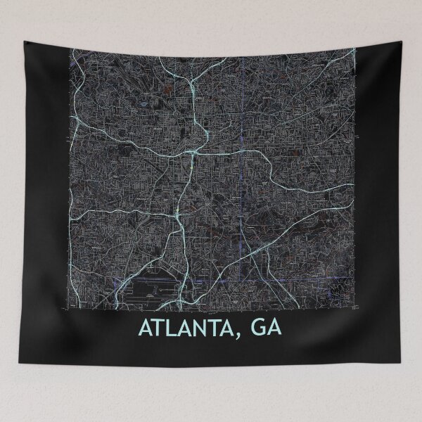 Item preview, Atlanta, GA Quad Topographical Map Dark designed and sold by PGHPhotoCo.