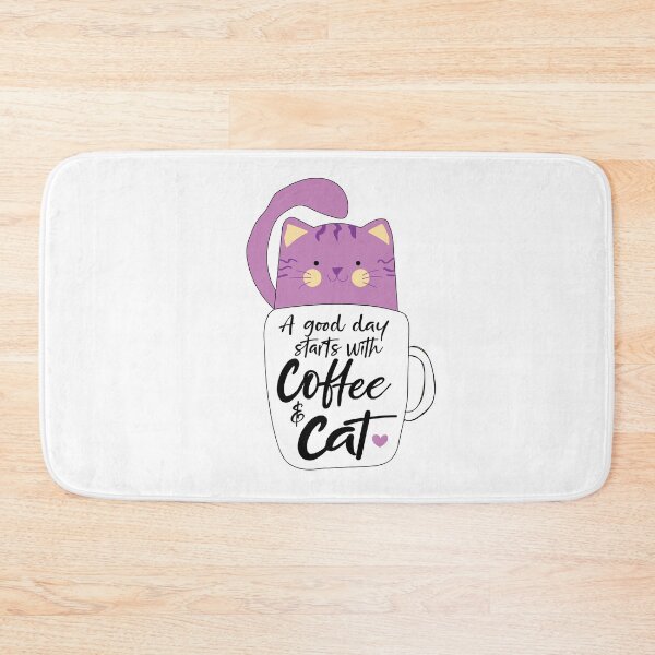 Item preview, Funny Gift For Cat & Coffee Lovers A Good Day Starts With Coffee & Cat designed and sold by Suhy.
