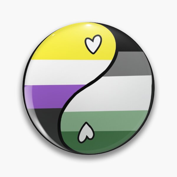 Artikelvorschau, Nicht-binäre Aromantik Enby Aro Yin Yang Niedliche LGBTQ + Pride Flag entworfen und verkauft von PepperThRealMVP.