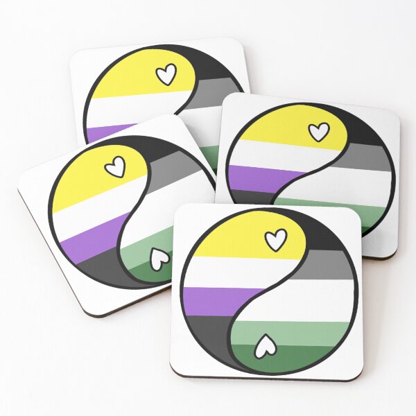 Item preview, Non-binary Aromantic Enby Aro Yin Yang Cute LGBTQ+ Pride Flag designed and sold by PepperThRealMVP.