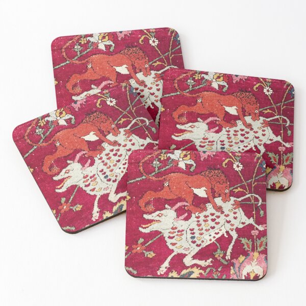 Item preview, Safavid Antique Hunting Rug Animal Print designed and sold by Vicky Brago-Mitchell®.