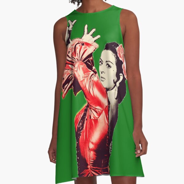 Vista previa del artículo con la obra «Lola Flores Fondo Verde», diseñado y vendido por JmB Folkloricas.