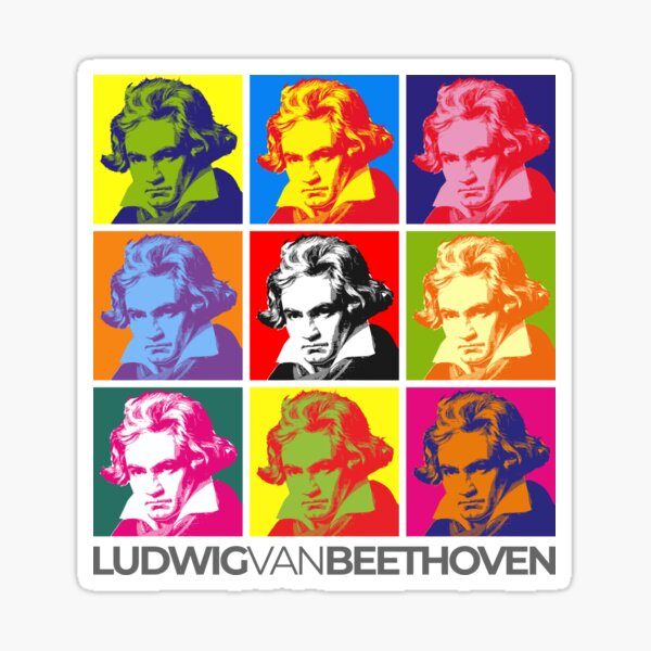 Ludwig van Beethoven pop-art portrait poster Sticker