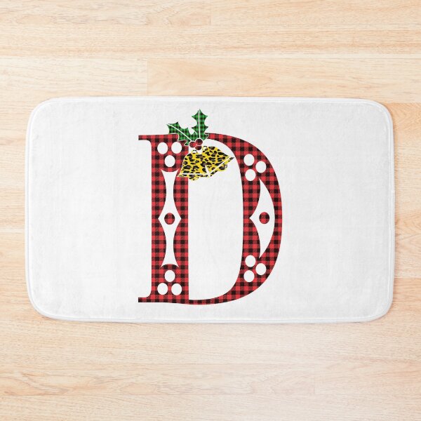 Item preview, Alphabet Letter D, Leopard Buffalo Plaid Christmas Design designed and sold by MonogramHQ.